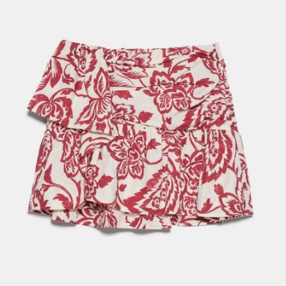 Zara Red/Cream Skirt